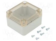 Enclosure: multipurpose; X: 60mm; Y: 64mm; Z: 41mm; ABS; grey SUPERTRONIC