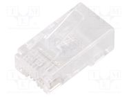 Plug; RJ45; PIN: 8; Cat: 5e; pass through; Layout: 8p8c; for cable QOLTEC