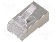 Plug; RJ45; PIN: 8; Cat: 6; shielded,pass through; Layout: 8p8c; IDC QOLTEC