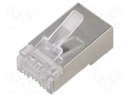 Connector: RJ45; plug; PIN: 8; Cat: 6; shielded,pass through; 8p8c QOLTEC