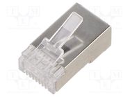 Plug; RJ45; PIN: 8; Cat: 6; shielded; Layout: 8p8c; for cable; IDC QOLTEC
