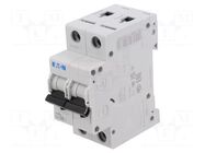 Circuit breaker; 230/400VAC; Inom: 8A; Poles: 2; Charact: D; 6kA EATON ELECTRIC