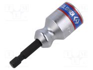 Socket; for threaded rods,socket spanner; 1/4" (E6,3mm) KING TONY