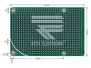 Board: universal; double sided,prototyping; W: 56mm; L: 85mm ROTH ELEKTRONIK GMBH