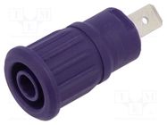 Socket; 4mm banana; 24A; 1kV; Cutout: Ø12.2mm; violet; insulated STÄUBLI