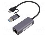 PC extension card: network; USB 3.1; PnP; grey GEMBIRD