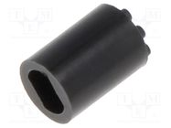 Spacer sleeve; LED; Øout: 5.1mm; ØLED: 3mm; L: 7.6mm; black; UL94V-0 BIVAR