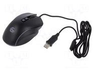 Mouse; black; USB A; optical,wired; DPI change button,with LED GEMBIRD
