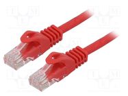 Patch cord; U/UTP; 6; stranded; CCA; PVC; red; 1.5m; 26AWG GEMBIRD