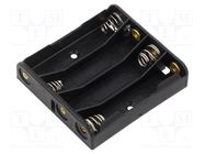 Holder; AAA,R3; Batt.no: 4; soldering lugs; black Goobay