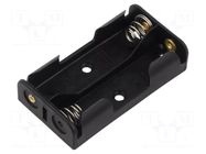 Holder; AA,R6; Batt.no: 2; soldering lugs; black Goobay