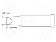 Tip; chisel; 3.2mm; for soldering station METCAL