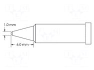 Tip; conical; 1mm; for soldering station METCAL