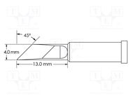 Tip; knife; 4mm; for soldering station METCAL