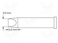 Tip; chisel; 5mm; for soldering station METCAL
