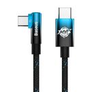 Baseus MVP Elbow angled cable Power Delivery cable with side plug USB Type C / USB Type C 1 m 100W 5A blue (CAVP000621), Baseus