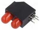 LED; in housing; red; 5mm; No.of diodes: 2; 30mA; Lens: diffused; 60° OPTOSUPPLY
