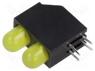 LED; in housing; 5mm; No.of diodes: 2; yellow; 30mA; Lens: diffused OPTOSUPPLY