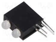LED; in housing; 3mm; No.of diodes: 2; yellow/yellow green; 30mA OPTOSUPPLY