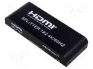 Splitter; HDCP 2.2,HDMI 2.0; black; Input: DC socket,HDMI socket QOLTEC