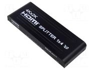 Splitter; HDCP 2.2,HDMI 1.4; Features: PnP; black QOLTEC