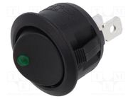 ROCKER; SPST; Pos: 2; ON-OFF; 20A/12VDC; black; LED,point; RAS; round SWITCH COMPONENTS
