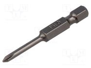 Screwdriver bit; Phillips; PH0; Overall len: 50mm FELO