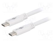 Cable; USB 3.2; USB C plug,both sides; 1m; white; 5Gbps; 60W Goobay
