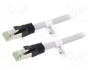 Patch cord; S/FTP; Cat 8.1; stranded; Cu; LSZH; grey; 15m; 24AWG Goobay