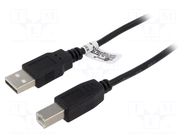 Cable; High Speed,USB 2.0; USB A plug,USB B plug; 5m; black; PVC GOOBAY