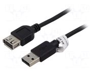 Cable; High Speed,USB 2.0; USB A socket,USB A plug; 3m; black GOOBAY