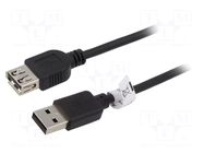 Cable; High Speed,USB 2.0; USB A socket,USB A plug; 5m; black GOOBAY