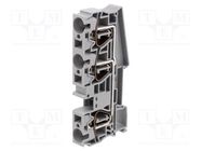 Splice terminal: rail; 0.2÷16mm2; ways: 1; terminals: 3; grey; ST PHOENIX CONTACT