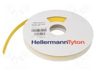 Heat shrink markers; 110m; yellow; thin walled; Temp: -55÷135°C HELLERMANNTYTON