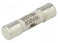 Fuse: fuse; 5A; 500VAC; time-lag; ceramic,cylindrical; 5x20mm BEL FUSE