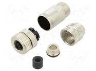 connector M12-A, series 713, female, 4 pin, IP67 BINDER