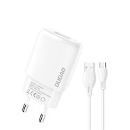 Dudao USB-A 7.5W wall charger + USB-A - USB-C cable 1m white (A1sEUT), Dudao