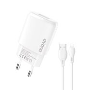 Dudao USB-A 7.5W charger + USB-A cable - Lightning 1m white (A1sEUL), Dudao