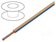 Wire; H05V-K,LgY; stranded; Cu; 1mm2; PVC; orange-blue; 300V,500V BQ CABLE