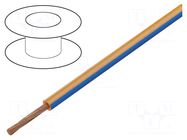 Wire; H05V-K,LgY; stranded; Cu; 0.75mm2; PVC; orange-blue; 100m BQ CABLE