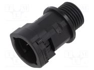 Straight terminal connector; Thread: metric,outside; LLPA; black 