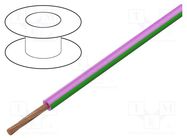 Wire; H05V-K,LgY; stranded; Cu; 2.5mm2; PVC; pink-green; 300V,500V BQ CABLE