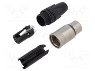 Connector: XLR; plug; female; PIN: 3; straight; for cable; soldering NEUTRIK