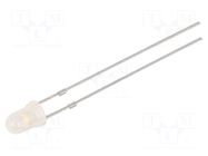 LED; white warm; 3mm; 750÷1120mcd; 40°; Front: convex; 2.9÷3.4VDC OPTOSUPPLY