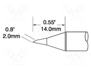Tip; hoof; 2mm; 421°C; for soldering station METCAL