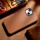 iCarer Case Leather Case Cover for iPhone 14 Brown (WMI14220705-BN) (MagSafe Compatible), iCarer