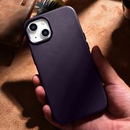 iCarer Case Leather Cover Case for iPhone 14 Dark Purple (WMI14220705-DP) (MagSafe Compatible), iCarer