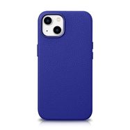 iCarer Litchi Premium Leather Case iPhone 14 Magnetic Leather Case with MagSafe Dark Blue (WMI14220709-DB), iCarer