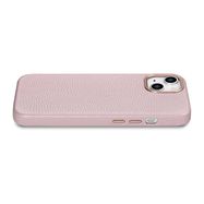 iCarer Litchi Premium Leather Case iPhone 14 Magnetic Leather Case with MagSafe Pink (WMI14220709-PK), iCarer