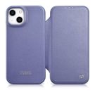 iCarer CE Premium Leather Folio Case iPhone 14 Magnetic Flip Leather Folio Case MagSafe Light Purple (WMI14220713-LP), iCarer